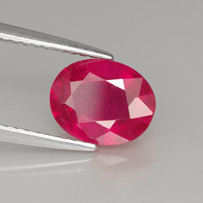 Rubi vermelho natural 1,93ct, corte oval, SI
