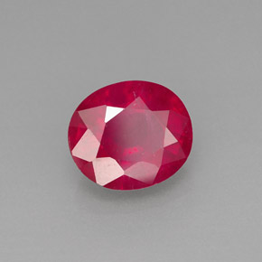 Rubi vermelho natural 1,95ct, corte oval, SI