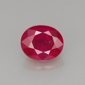 Rubi vermelho natural 1,44ct, corte oval, VS-SI