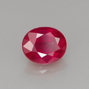 Rubi vermelho natural 1,44ct, corte oval, VS-SI