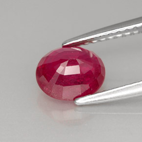 Rubi vermelho natural 1,44ct, corte oval, VS-SI