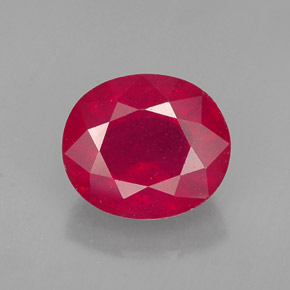 Rubi vermelho natural 1,86ct, corte oval, SI
