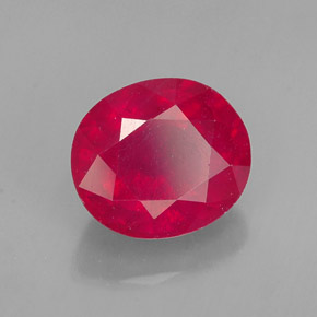 Rubi vermelho natural 1,86ct, corte oval, SI
