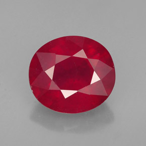 Rubi vermelho natural 1,94ct, corte oval, SI
