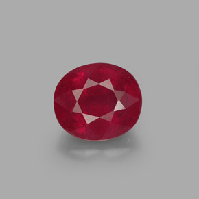 Rubi vermelho natural 1,87ct, corte oval, SI