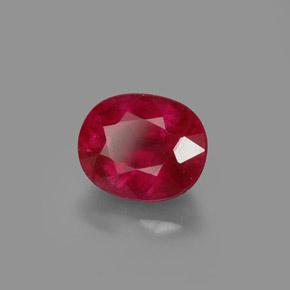Rubi vermelho natural 1,96ct, corte oval, SI