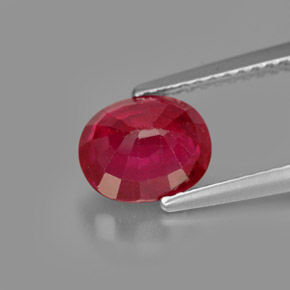 Rubi vermelho natural 1,96ct, corte oval, SI