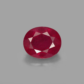 Rubi vermelho natural 1,94ct, corte oval, SI