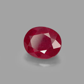 Rubi vermelho natural 1,94ct, corte oval, SI