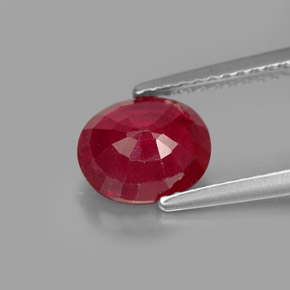 Rubi vermelho natural 1,94ct, corte oval, SI