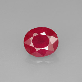 Rubi vermelho natural 1,92ct, corte oval, SI