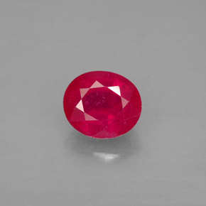 Rubi vermelho natural 1,91ct, corte oval, SI