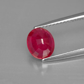 Rubi vermelho natural 1,91ct, corte oval, SI