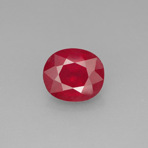 Rubi vermelho natural 1,91ct, corte oval, SI