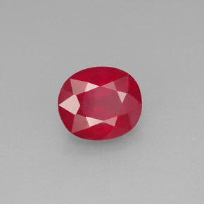 Rubi vermelho natural 1,91ct, corte oval, SI