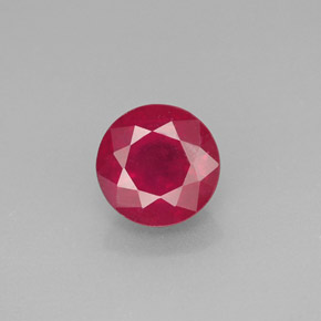 Rubi vermelho natural 2,05ct, corte redondo, VS-SI
