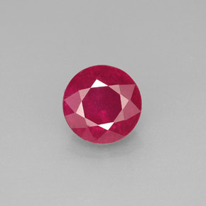 Rubi vermelho natural 1,87ct, corte redondo, SI