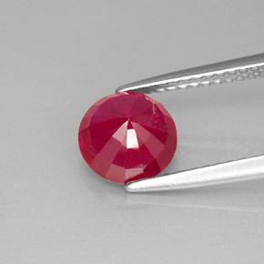 Rubi vermelho natural 1,87ct, corte redondo, SI