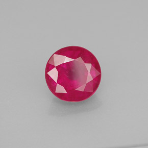 Rubi vermelho natural 1,85ct, corte redondo, SI