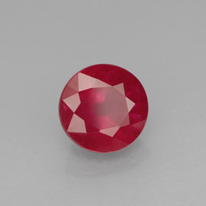 Rubi vermelho natural 2,11ct, corte redondo, SI