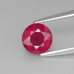 Rubi vermelho natural 1,63ct, corte redondo, SI