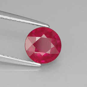 Rubi vermelho natural 1,74ct, corte redondo, SI