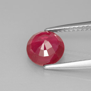 Rubi vermelho natural 1,74ct, corte redondo, SI