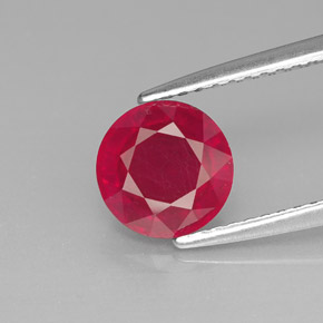 Rubi vermelho natural 1,91ct, corte redondo, SI
