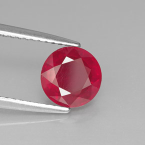 Rubi vermelho natural 1,91ct, corte redondo, SI