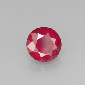Rubi vermelho natural 1,72ct, corte redondo, SI