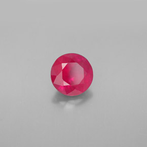 Rubi vermelho natural 1,61ct, corte redondo, SI