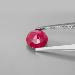 Rubi vermelho natural 1,61ct, corte redondo, SI