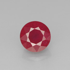 Rubi vermelho natural 2,26ct, corte redondo, SI