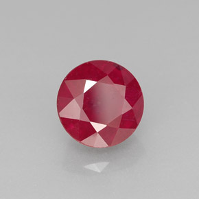 Rubi vermelho natural 2,26ct, corte redondo, SI