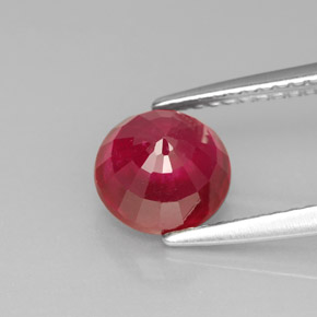 Rubi vermelho natural 2,26ct, corte redondo, SI