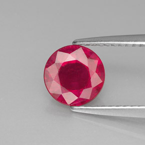 Rubi vermelho natural 1,56ct, corte redondo, SI