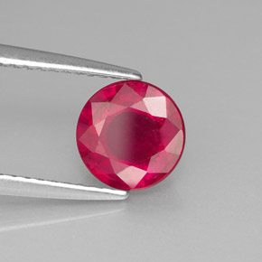 Rubi vermelho natural 1,56ct, corte redondo, SI