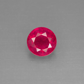 Rubi vermelho natural 1,89ct, corte redondo, SI