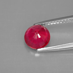 Rubi vermelho natural 1,89ct, corte redondo, SI