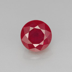 Rubi vermelho natural 2,16ct, corte redondo, SI