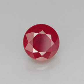 Rubi vermelho natural 2,16ct, corte redondo, SI