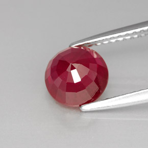 Rubi vermelho natural 2,16ct, corte redondo, SI