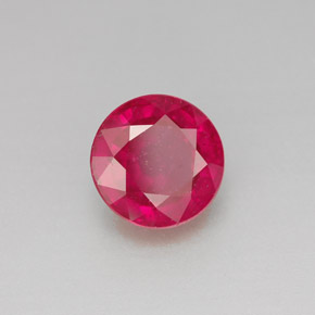 Rubi vermelho natural 2,03ct, corte redondo, VS-SI