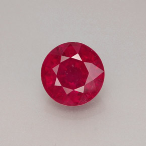 Rubi vermelho natural 1,91ct, corte redondo, VS-SI