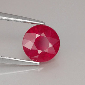 Rubi vermelho natural 1,93ct, corte redondo, SI