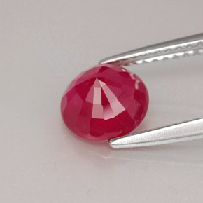 Rubi vermelho natural 1,93ct, corte redondo, SI