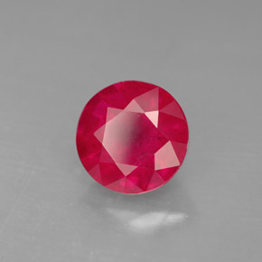 Rubi vermelho natural 1,88ct, corte redondo, SI-I1