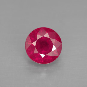 Rubi vermelho natural 1,89ct, corte redondo, SI