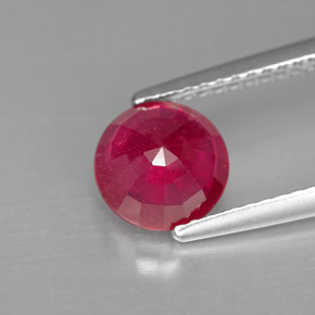 Rubi vermelho natural 1,89ct, corte redondo, SI