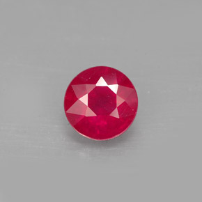 Rubi vermelho natural 1,73ct, corte redondo, SI